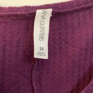 V neck waffle sweater